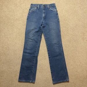 Vtg 70s Wrangler Jeans Mens 27x33 Blue‎ Student Straight Leg Denim USA Cowboy